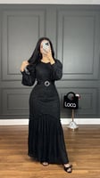 فستان بلون اسود بدانتيل وترتر مميز من لوكا فاشن