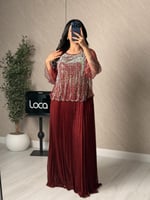 فستان ناعم بلون احمر