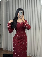 فستان عودي لولو وكرستال