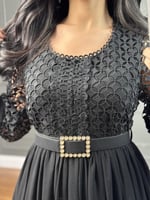 فستان ميدي لون اسود من لوكا فاشن