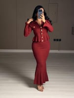 طقم ناعم احمر