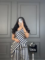 طقم بلوزه وبنطلون بخطوط ملونه من لوكا فاشن