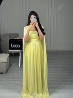 فستان سهره ناعم اصفر