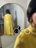 جلابية فخمه قطعتين باللون الاصفر