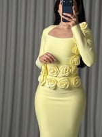 طقم ناعم اصفر بورد انيق