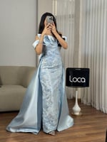 فستان بريق السماء بتطريز