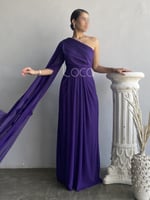 فستان ليلكي بكتف واحد