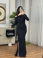 فستان سهره راقي باللون الاسود