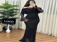 فستان دانتيل ماسك باكمام جذابه