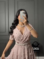 فستان ناعم وردي