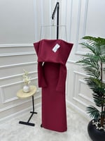 فستان عودي ناعم بأكمام