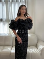 فستان اسود ترتر