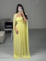 فستان سهره ناعم اصفر