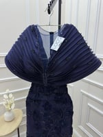 فستان سهره كحلي مطرز