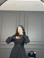 فستان قماش ناعم ولون اسود من لوكا فاشن