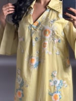 جلابية نسائية ناعمة لون اصفر ليموني فاتح