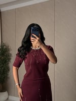 طقم ناعم بلون عودي