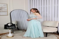 فستان سهره كلوش بتطريز فخم من لوكا فاشن