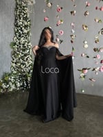 فستان سهره اسود مطرز يدويا