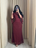 فستان ناعم احمر دانتيل