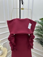 فستان عودي ناعم بأكمام مميزه