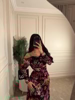 فستان ناعم طويل ماكسي بنقشة زهور أنيقة