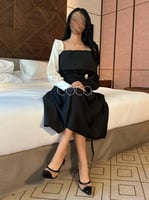 فستان ميدي مميز بكم بلون مختلف