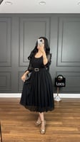 فستان ميدي لون اسود من لوكا فاشن
