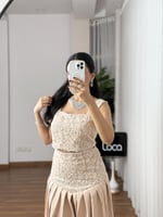 طقم تنوره وبلوزه بتطريز فخم من لوكا فاشن