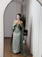 فستان سهره لون فستقي