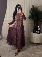 فستان ناعم بلون عودي