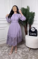 فستان ناعم ميد بلون موف