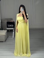 فستان سهره ناعم اصفر