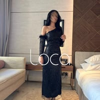 فستان اسود سهره شك يدوي