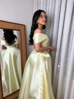 فستان سهرة ليموني مذهل للسيدات الأنيقات