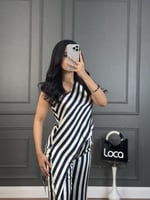 طقم بلوزه وبنطلون بخطوط ملونه من لوكا فاشن