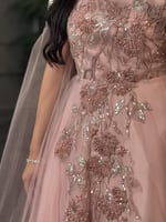 فستان سهره وردي بتطريز راقي جدا من لوكا فاشن