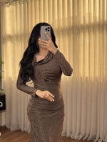 فستان سهره بني ناعم