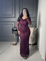 فستان سهره مطرز باكمام