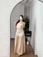 طقم تنوره وبلوزه بتطريز فخم من لوكا فاشن