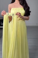 فستان سهره ناعم اصفر