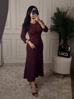 فستان انيق بلون عودي