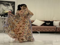 فستان مشجر مميز من الشيفون الراقي من لوكا فاشن