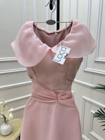 فستان وردي قصير اورغنزا