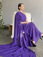 فستان ليلكي بكتف واحد