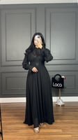 فستان قماش ناعم ولون اسود من لوكا فاشن