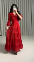فستان ناعم لون احمر