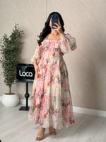 فستان ناعم مورد مع حزام