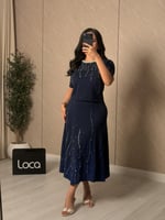 طقم ناعم بلون كحلي