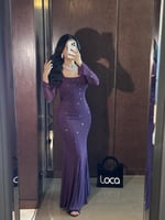 فستان سهرة ناعم طويل بقصة حورية البحر